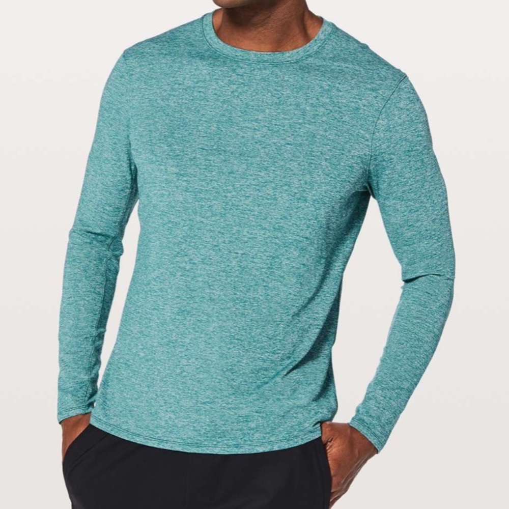 drysense long sleeve small heathered teal lagoon